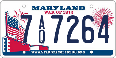 MD license plate 7AQ7264