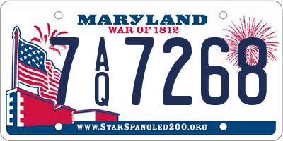 MD license plate 7AQ7268