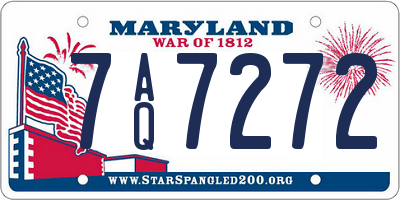 MD license plate 7AQ7272