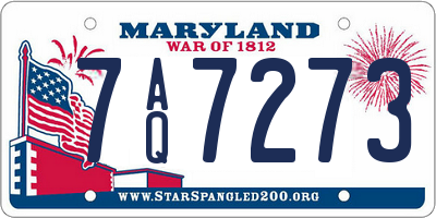 MD license plate 7AQ7273