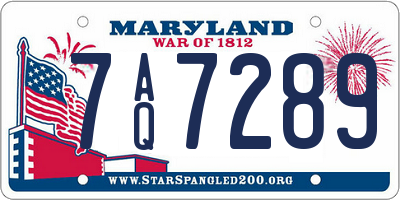 MD license plate 7AQ7289