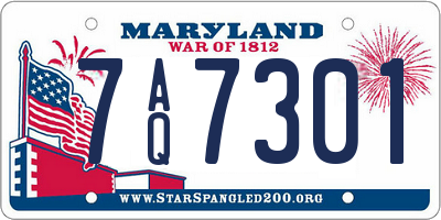 MD license plate 7AQ7301