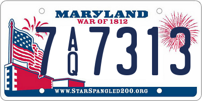 MD license plate 7AQ7313