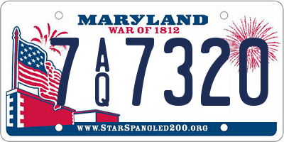 MD license plate 7AQ7320