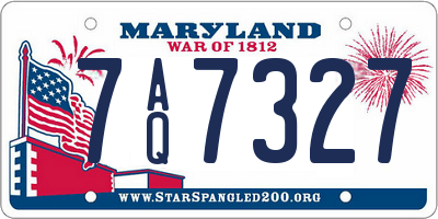 MD license plate 7AQ7327