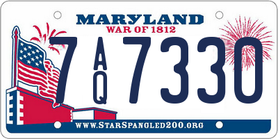 MD license plate 7AQ7330