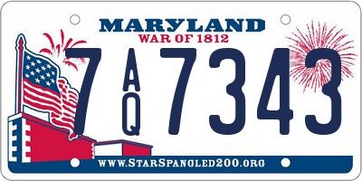 MD license plate 7AQ7343
