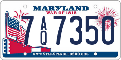 MD license plate 7AQ7350