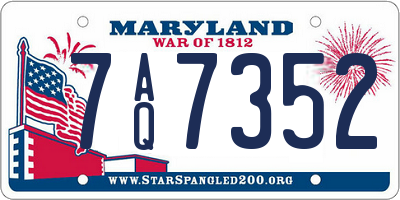 MD license plate 7AQ7352