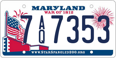 MD license plate 7AQ7353