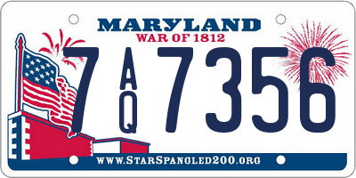 MD license plate 7AQ7356