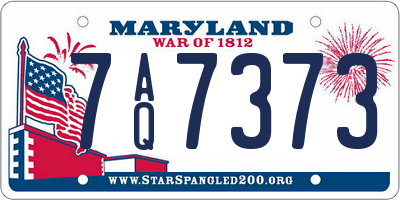 MD license plate 7AQ7373
