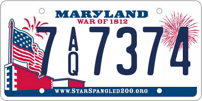MD license plate 7AQ7374