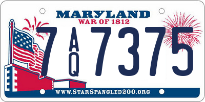MD license plate 7AQ7375
