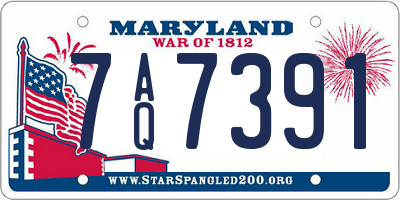 MD license plate 7AQ7391