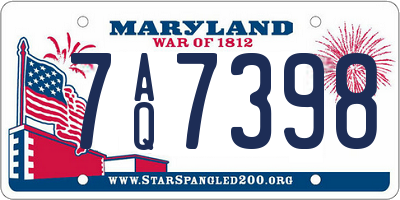 MD license plate 7AQ7398