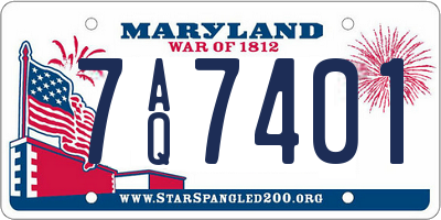 MD license plate 7AQ7401