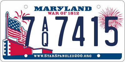 MD license plate 7AQ7415