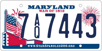 MD license plate 7AQ7443