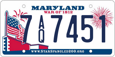 MD license plate 7AQ7451