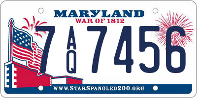 MD license plate 7AQ7456