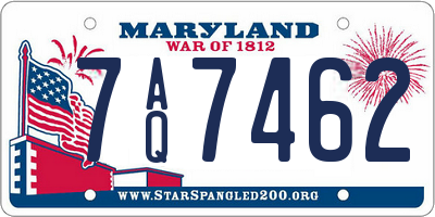 MD license plate 7AQ7462