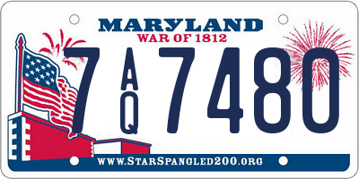 MD license plate 7AQ7480