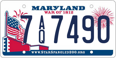MD license plate 7AQ7490