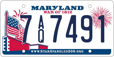 MD license plate 7AQ7491