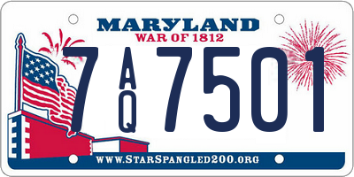 MD license plate 7AQ7501