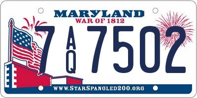 MD license plate 7AQ7502