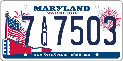 MD license plate 7AQ7503