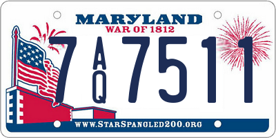 MD license plate 7AQ7511