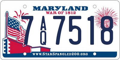 MD license plate 7AQ7518
