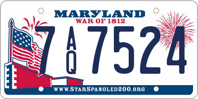 MD license plate 7AQ7524