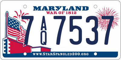 MD license plate 7AQ7537
