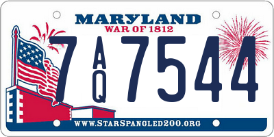 MD license plate 7AQ7544