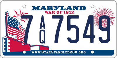 MD license plate 7AQ7549