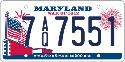 MD license plate 7AQ7551