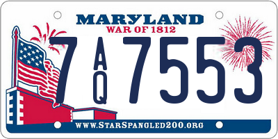MD license plate 7AQ7553