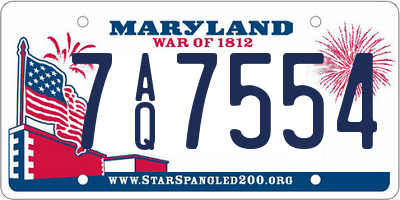MD license plate 7AQ7554