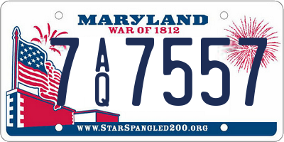MD license plate 7AQ7557
