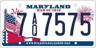 MD license plate 7AQ7575