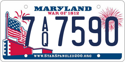 MD license plate 7AQ7590