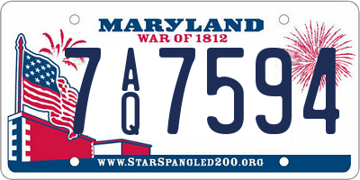 MD license plate 7AQ7594
