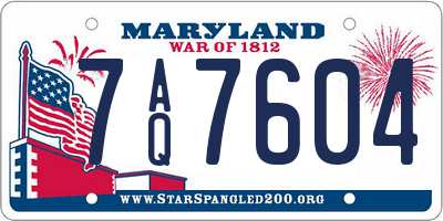 MD license plate 7AQ7604