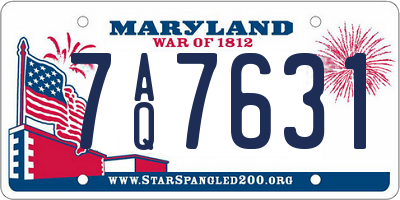 MD license plate 7AQ7631