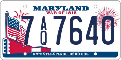 MD license plate 7AQ7640