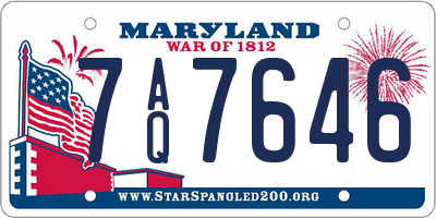 MD license plate 7AQ7646