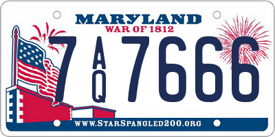 MD license plate 7AQ7666